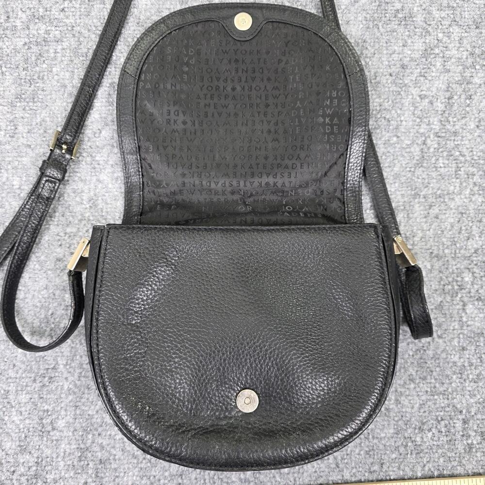 Kate Spade Crossbody Bag Womens Small Black Pebbled Cow Leather Shoulder Purse - Picture 13 of 16
